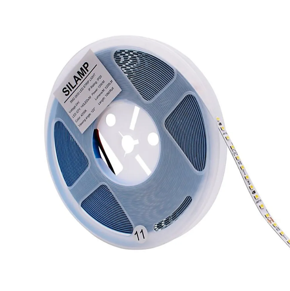 Ruban LED 10M 24V 12W/M SMD2835 IP20 1400LED - Blanc Chaud 2300K - 3500K - SILAMP