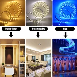 Ruban Led sécable 2835 120Led/m en silicone 50 Mètres Etanche IP67 BLEU