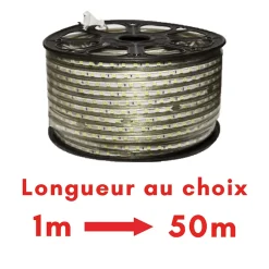 Ruban LED 220V 5050 IP65 60LED/m (Vendu sur mesure au mètre) - Blanc Froid 6000K - 8000K - SILAMP