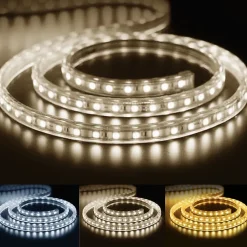 Ruban LED 220V 5050 IP65 60LED/m (Vendu sur mesure au mètre) - Blanc Froid 6000K - 8000K - SILAMP