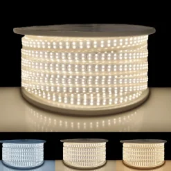 Ruban LED 220V Fin Recoupable 50M Double Rangée 9W/m IP65 2835 180LED/m - Blanc Neutre 4000K - 5500K - SILAMP