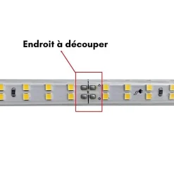 Ruban LED 220V Fin Recoupable 50M Double Rangée 9W/m IP65 2835 180LED/m - Blanc Neutre 4000K - 5500K - SILAMP