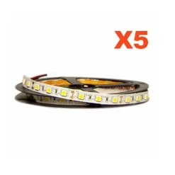 Ruban LED 12V 5M 5050 IP20 60LED/m (Pack de 5) - Blanc Chaud 2300K - 3500K - SILAMP