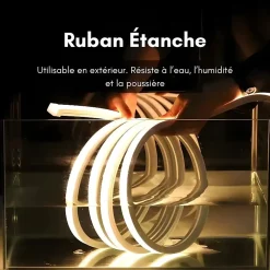Ruban LED 220V 50M 10x10mm IP65 Finition Continue - Blanc Chaud 2300K - 3500K - SILAMP