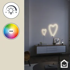 Ruban lumineux néon Almeida LED intégrée variation de couleurs IP20 dimmable 10W L.200cm blanc Goodhome