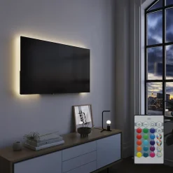 Ruban lumineux synchronisation musicale Baldaia LED intégrée variation de couleurs IP20 dimmable 5W L.400cm noir GoodHome