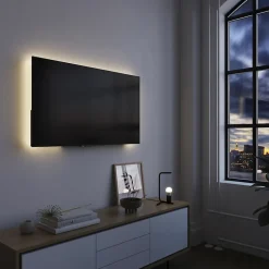 Ruban lumineux synchronisation musicale Baldaia LED intégrée variation de couleurs IP20 dimmable 5W L.400cm noir GoodHome