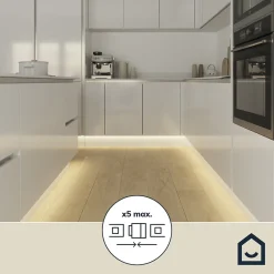 Ruban lumineux Waldeck LED intégrée blanc neutre IP20 1200lm 16W L.300cm blanc GoodHome