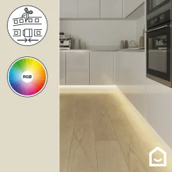 Ruban lumineux Waldeck LED intégrée variation de blancs et de couleurs IP20 dimmable 2000lm 22W L.500cm blanc GoodHome