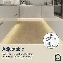 Ruban lumineux Waldeck LED intégrée blanc neutre IP20 2000lm 22W L.500cm blanc GoodHome