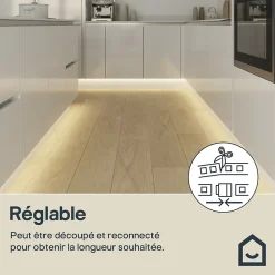 Ruban lumineux Waldeck LED intégrée blanc neutre IP20 2000lm 22W L.500cm blanc GoodHome