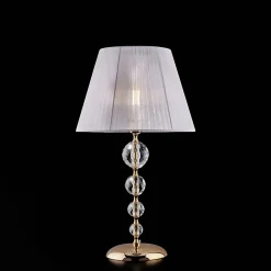 Ruben Lampe en fer doré et cristal 1 lumière avec abat-jour H.61 d.35 BL267-LM-OR