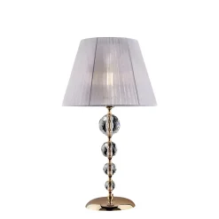 Ruben Lampe en fer doré et cristal 1 lumière avec abat-jour H.61 d.35 BL267-LM-OR