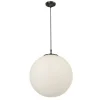 Searchlight Atom - Abat-jour en verre opale à suspension à 1 ampoule, E27