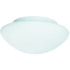Searchlight Bathroom Flush - Plafonnier de salle de bain à 1 lumière rond blanc avec verre opale IP44, E27
