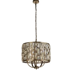 Searchlight Bijou Luminaire suspendu à 5 lumières, laiton antique, verre à champagne