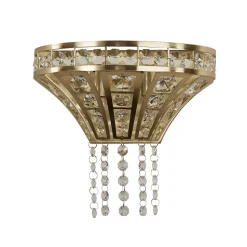 Searchlight Gemma Applique murale à 2 lumières en laiton satiné et cristal transparent