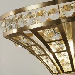 Searchlight Gemma Applique murale à 2 lumières en laiton satiné et cristal transparent