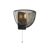 Searchlight Honeycomb 1 Light Double Layered Mesh Wall Light - Black Outer With Gold Inner