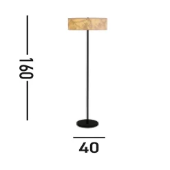 Searchlight Isla Lampadaire 3 lumières, abat-jour en papier recyclé et métal noir