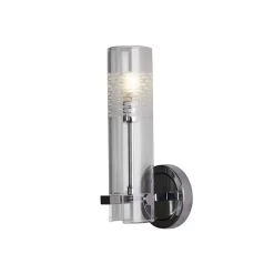 Searchlight Scope Applique murale de salle de bain, chrome, verre gravé transparent