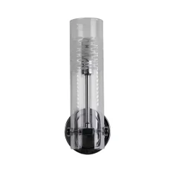 Searchlight Scope Applique murale de salle de bain, chrome, verre gravé transparent