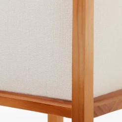 SEASIDE Lampadaire 2L nature/blanc 2xE27 40W - bois/textile - ampoule non incluse