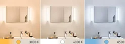 Selection Bathroom Éclairage de miroir LED Luno IP44 White Switch 550lm 230V 6W Alu