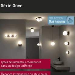 Selection Bathroom Luminaire en suspension LED Gove IP44 3000K 900lm 9W Noir mat Satiné