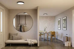 Selection Bathroom Plafonnier LED Tega IP44 White Switch 1200lm 230V 22,5W Noir mat