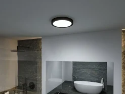 Selection Bathroom Plafonnier LED Tega IP44 White Switch 1200lm 230V 22,5W Noir mat