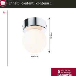 Selection Bathroom Plafonnier Gove IP44 G9 230V max. 20W gradable Chrome Satiné