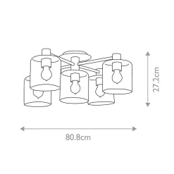 Semi-plafonnier Axel 5 lumières