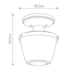 Semi-plafonnier Dublin 1 lumière - Laiton naturel peint