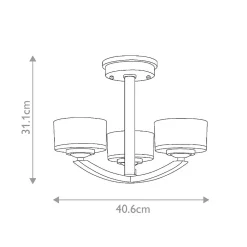 Semi-plafonnier Meridian 3 lumières