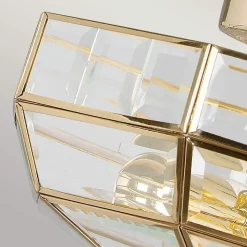 Semi-plafonnier Old Park 2 lumières - Laiton poli