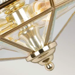 Semi-plafonnier Old Park 2 lumières - Laiton poli