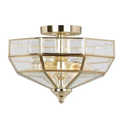 Semi-plafonnier Old Park 2 lumières - Laiton poli