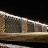 Set d'éclairage pour clôture en métal/gabion : 1x Barette LED de Lg. 1960 m/m Anthracite, 1 tranformateur EU, 1 prolongateur
