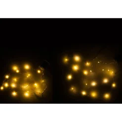 Set de 2 guirlandes lumineuses en plastique blanc et doré 8.5x7.5x2.2 cm