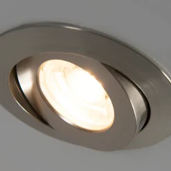 Set de 3 spots encastrés en acier avec LED IP44 - Relax LED