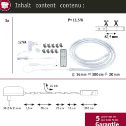 SimpLED Strip LED Delta Kit complet 3m revêtue 11,5W 660lm/m 3000K