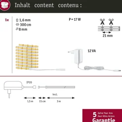 SimpLED Strip LED Full-Line COB Kit complet 3m 11W 500lm/m 384 LEDs/m 3000K 12VA