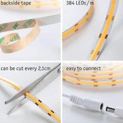 SimpLED Strip LED Full-Line COB Kit complet 3m 11W 500lm/m 384 LEDs/m 3000K 12VA