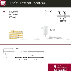 SimpLED Strip LED Full-Line COB Kit complet 1,5m 7W 500lm/m 384 LEDs/m 3000K 12VA