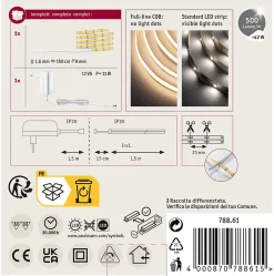 SimpLED Strip LED Full-Line COB Kit complet 1,5m 7W 500lm/m 384 LEDs/m 3000K 12VA