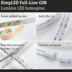 SimpLED Strip LED Full-Line COB Kit complet 7,5m 19,5W 140lm/m 840 LEDs/m RGB 24VA