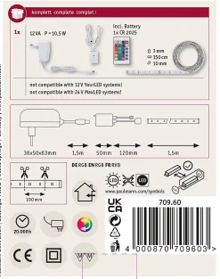 SimpLED Strip LED RGB Kit complet 1,5m revêtue 8W 120lm/m 30 LEDs/m RGB 12VA