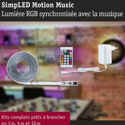 SimpLED Strip LED RGBIC Motion Music Kit complet 10m revêtue 32W 130lm/m 420 LEDs/m RGB 36VA