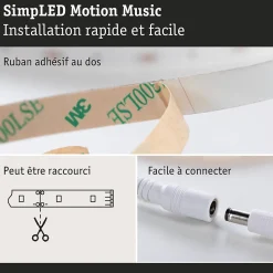 SimpLED Strip LED RGBIC Motion Music Kit complet 10m revêtue 32W 130lm/m 420 LEDs/m RGB 36VA